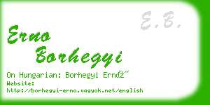 erno borhegyi business card